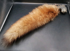 Old Vintage Antique Fox Tail Brush With Airedale Dog Handle