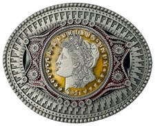 Western Oval Liberty Coin Belt
