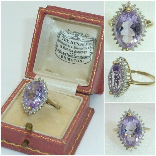9ct gold amethyst diamond - 9ct,