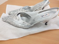 Farfalla London Ivory Beaded Heels Shoes Size UK 7 WEDDING CRUISE Prom Forma New