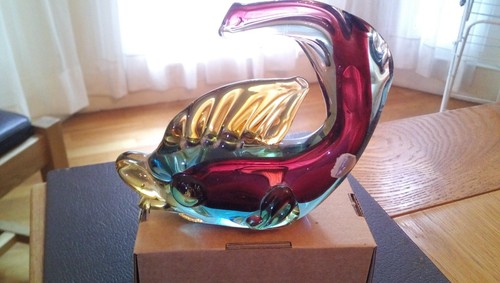 Vintage murano glass fish - glass,