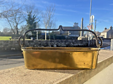 ANTIQUE FRENCH BRASS IRON HANGING WINDOWSILL FLOWER TROUGH PLANTER FISH KETTLE