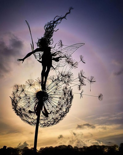 Fairies and dandelions dance - and,