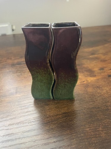 Studio pottery bud vases pair - pottery,