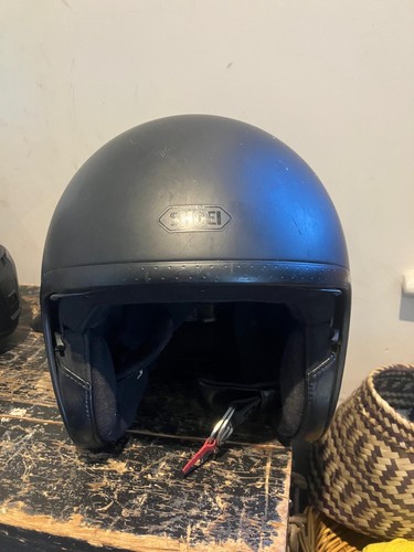 Shoei open face motorcycle - open, 3/4