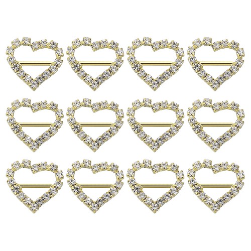 Rhinestone ribbon buckle 12pcs - ribbon,