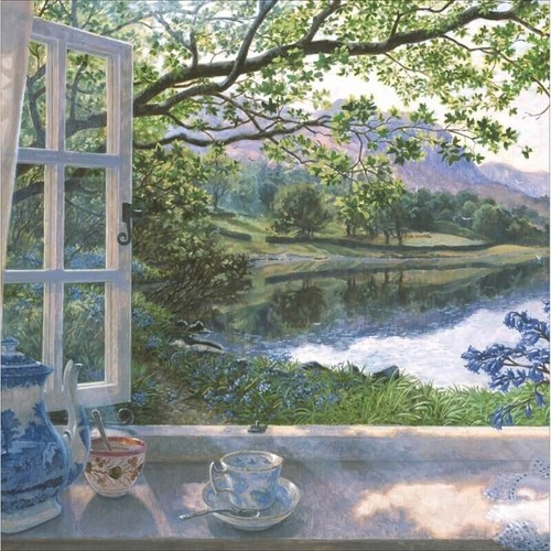 Pretty birthday card window - card,