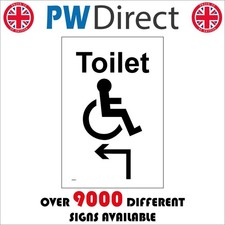 SIGN TOILET UP LEFT WHEELCHAIR ACCESS GG401 ASSISTED DISABLED MOBILITY SPACE