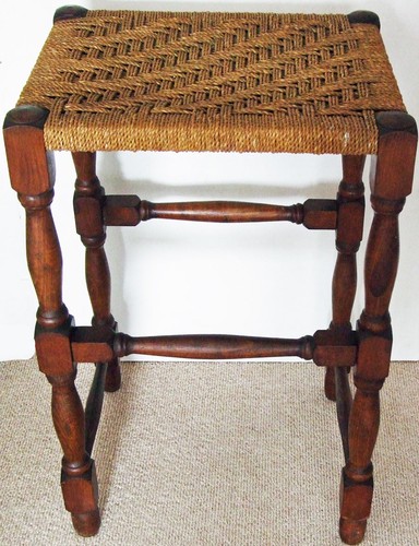 Vintage tall stool - beech, wood