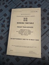 British Rail Trainload Freight West WTT Section PE 1992–93 Working Timetable