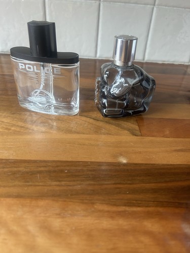 Empty mens aftershave bottles
