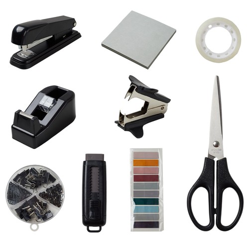 Office supplies and - and, desk