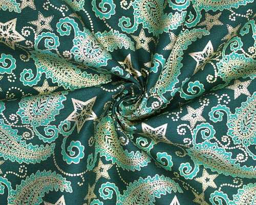 Xmas paisley metallic - paisley,