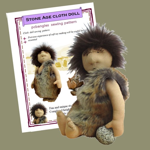 Rocky cloth doll - caveman, soft