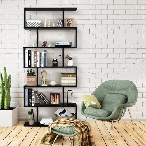 Tier bookcase free standing - 6-tier,