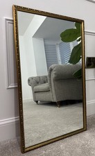 Rectangular Mirror With Ornate Gold Detail Edging 79 X 49 cm