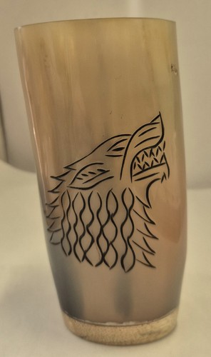 Buffalo horn mug with - with, viking