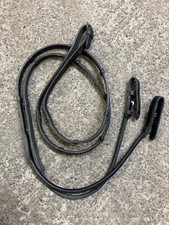 59" Black leather rubber grip bridle reins  (used)