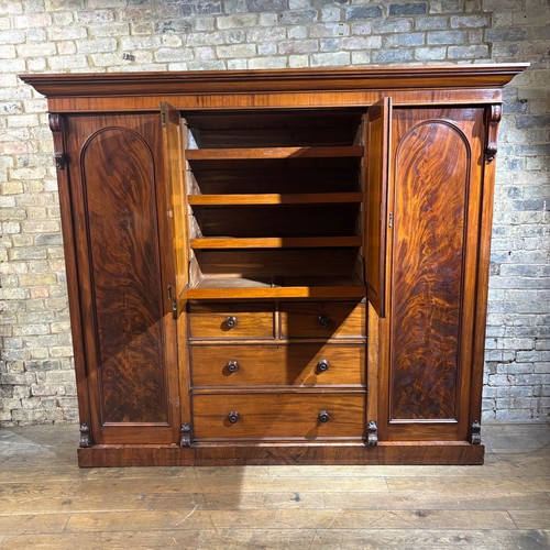 Antique mahogany linen press - antique,
