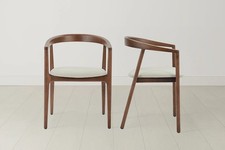 Swyft Dining Chair 01 Walnut  - Oatmeal Fabric - Set of 2 RRP £399