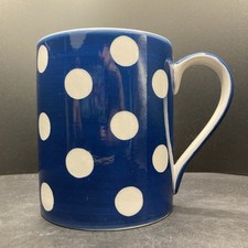 Whittard of Chelsea White Dots on Blue Background Hand Painted Ceramic Mug