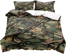 Camouflage Wild Branches Army Duvet Quilt Cover Pillowcase Double Bedding Set