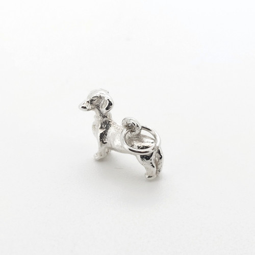 Silver sausage dog charm - sausage,