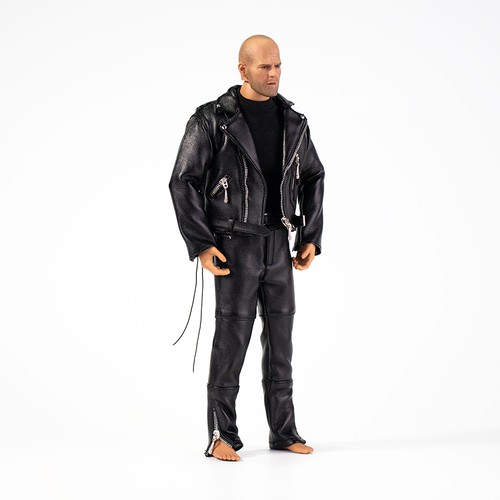 Black leather biker jacket for - black,