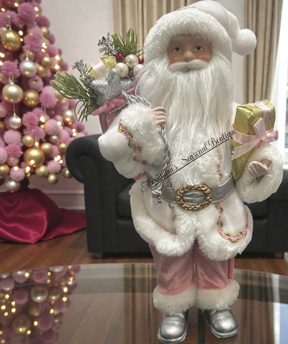 Pink shabby chic santa - pink,