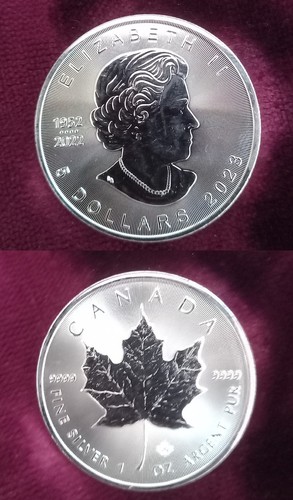 Silver maple leaf coin 2023 - silver,