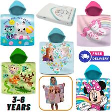 120cm Kids Hooded Poncho Towels, Cotton Bath Beach Swimming Towel for 3-6 Years