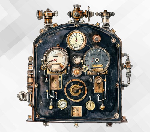 Steampunk clock wall - clock,