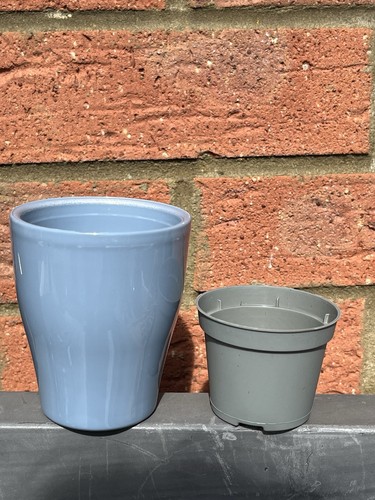 Light blue plant pot - pot,