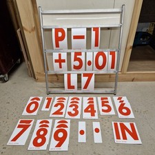 Aluminium Track Day Pit Board With Race Letter Pack Red 68 x 64cm