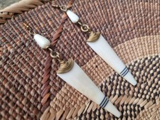 IVORY TRIBAL EARRINGS Boho