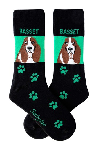 Basset hound socks crew unisex - hound,