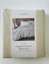 100% organic cotton duvet set, king size, Oeko-Tex, light beige colour, new