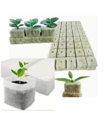 25 x Soiless Rockwool Propagation Planting Cubes & Biodegradable Transplant Bags