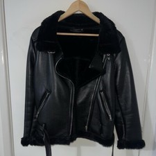 PLT Faux Fur Leather Jacket