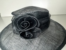 DEBENHAMS Black Wedding Races Occasion Hat with Flower Detailing