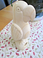 Vintage Parrot Bird on nest with Egg  Hand Carved Soapstone 27 cm tall 2.6kg