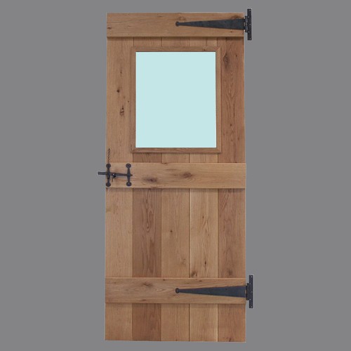 Solid oak ledged doors - solid, glass