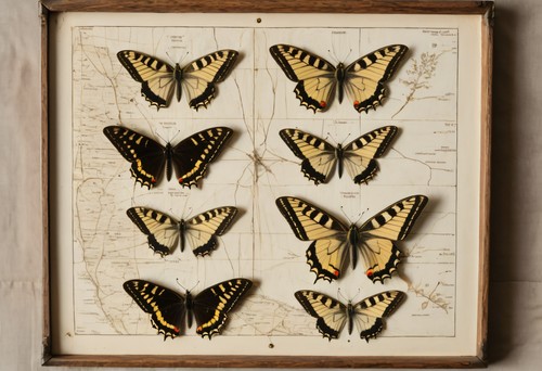Antique swallowtail butterfly - antique,