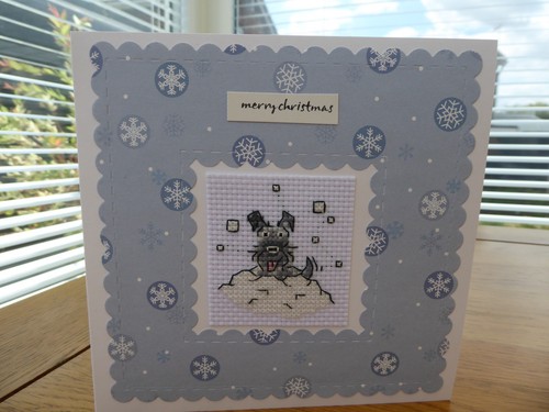 Completed cross stitch card - ,