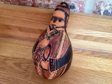 Peruvian hand carved gourd - carved,