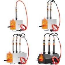 VEVOR Portable Propane Forge 1-3 Burner Farrier Forge 2600℉ Knife Square/Hexagon