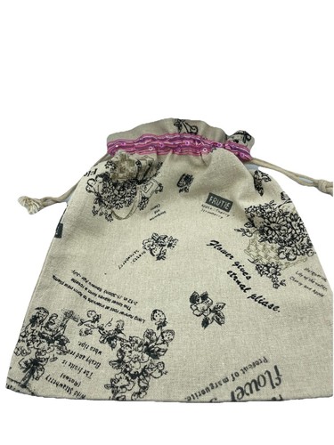 Linen drawstring jute tote - jute,