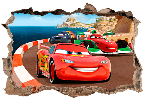 Cars wall sticker - 3d, smashed