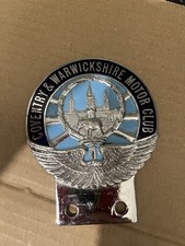 COVENTRY & WARWICKSHIRE MOTOR CLUB CAR ENAMEL BADGE EMBLEM 1950s perfect 