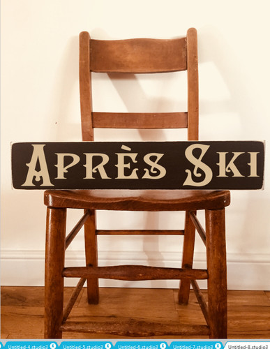 Apres ski sign - ski, plaque